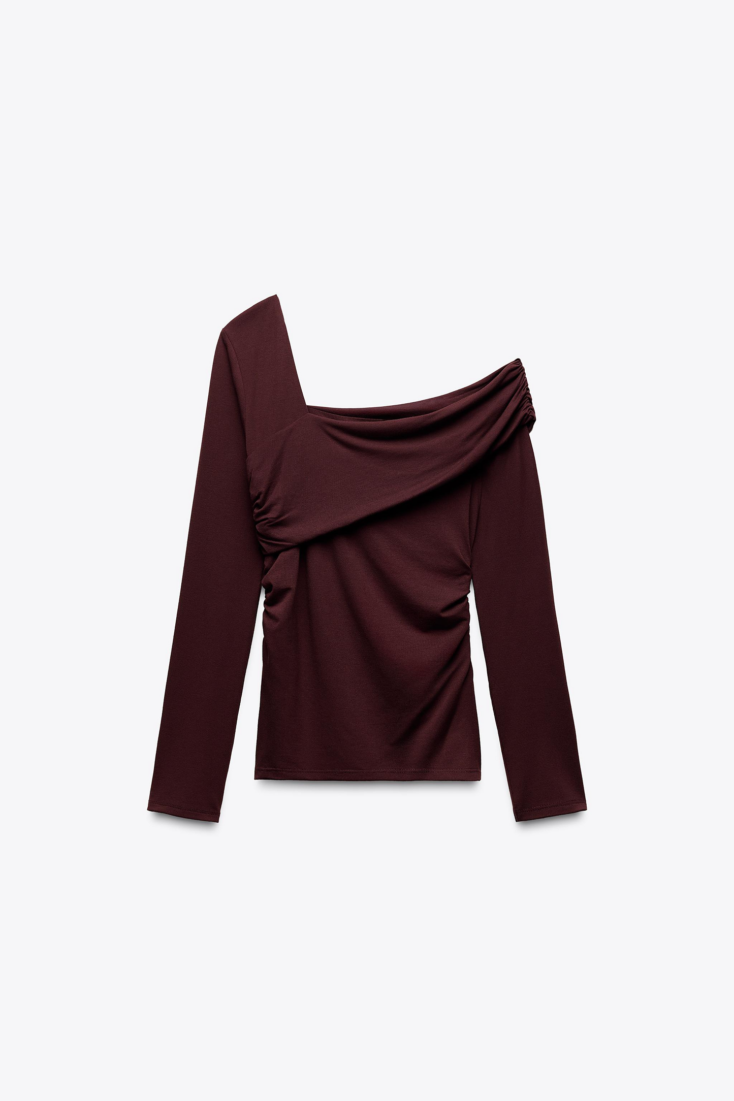 Quinlan Asymmetric Neckline Top In Wine