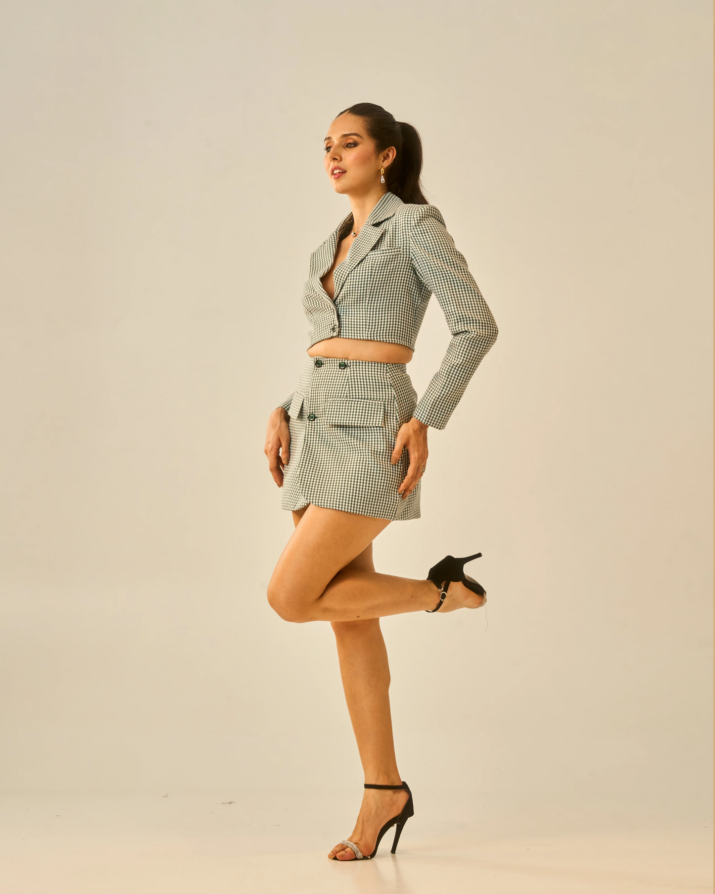 Moon Petals Blazer And Skirt Set