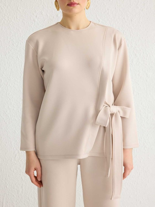 Round Neck Sweatshirt And Trouser Co-Ord Set