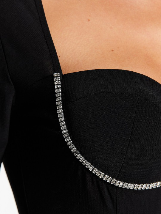 Gia Neck Fitted Crop Top