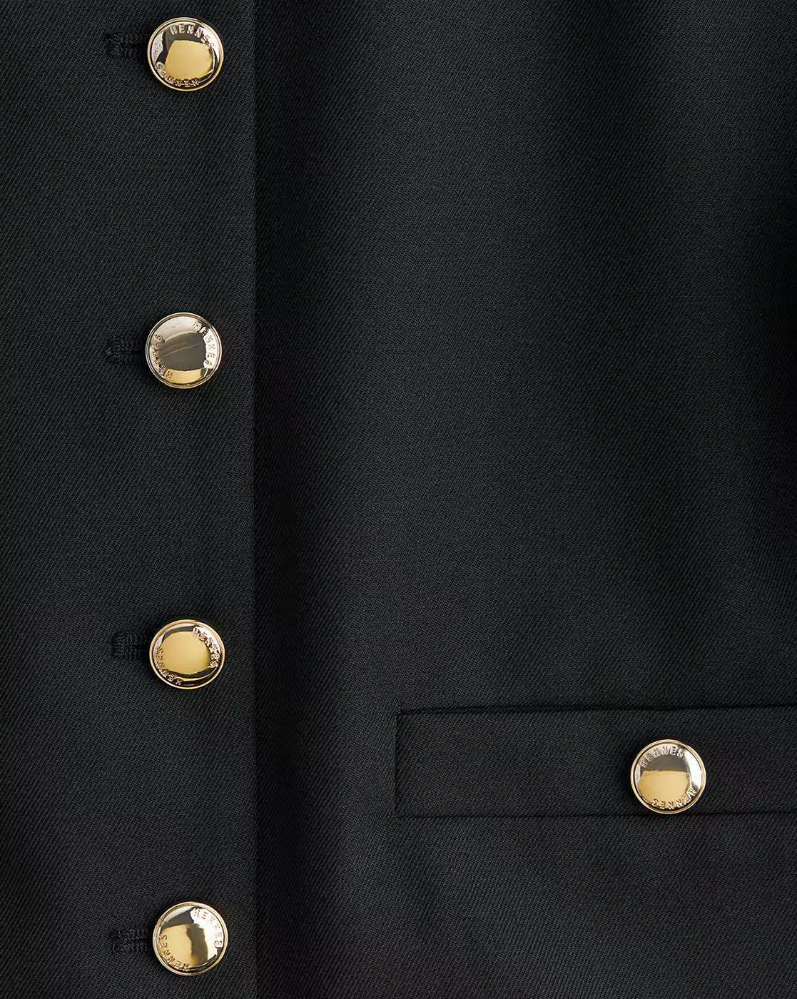 Minnie Black Short Lined Jacket With Buttons Down The Front
