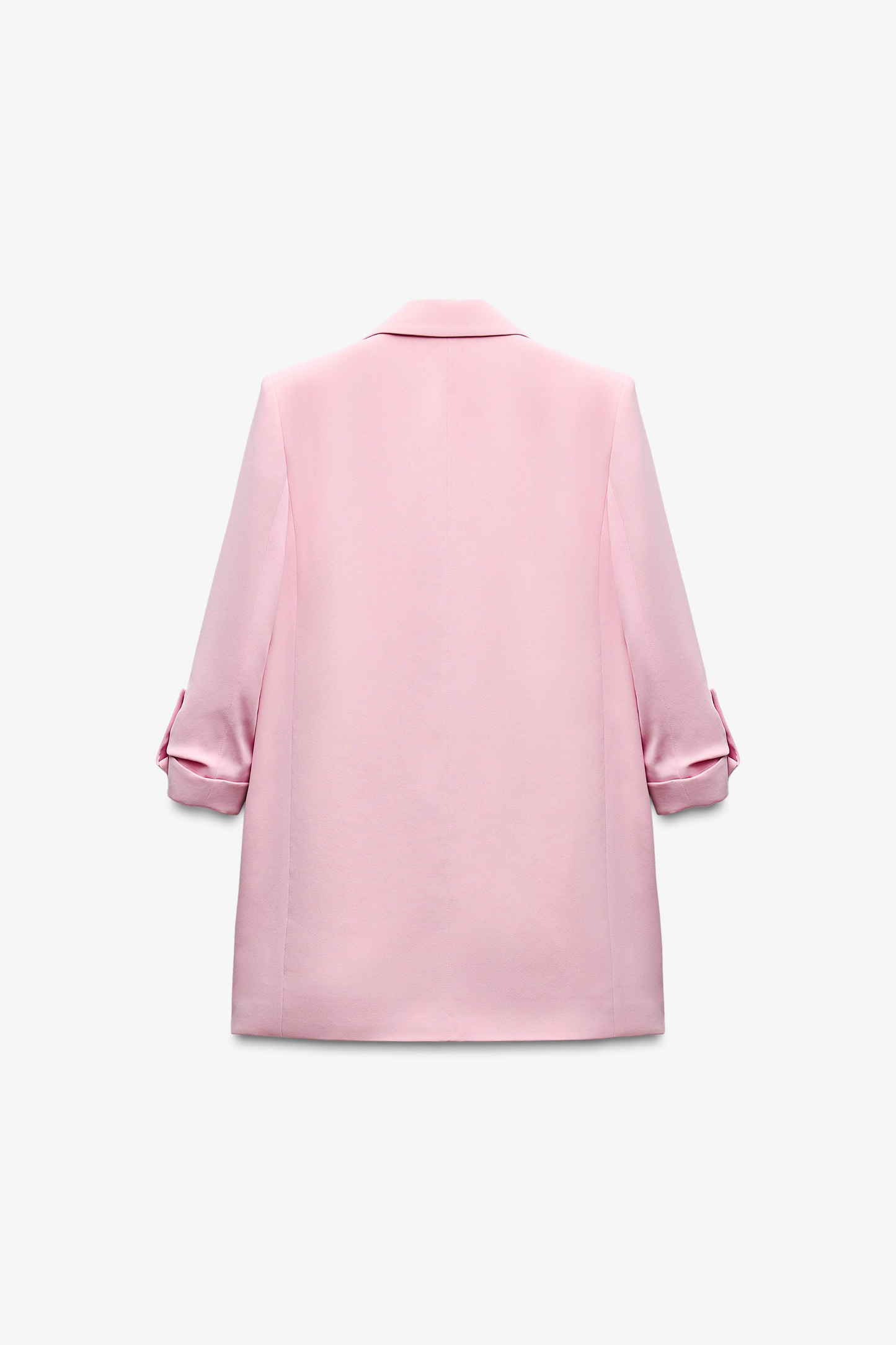 Pink Rolled-Up Sleeves Blazer