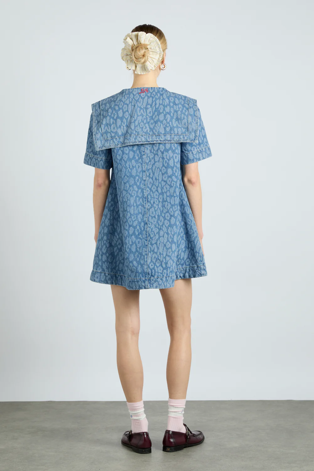 Leopard Laser Denim Dress And Pants Co-Ord Set