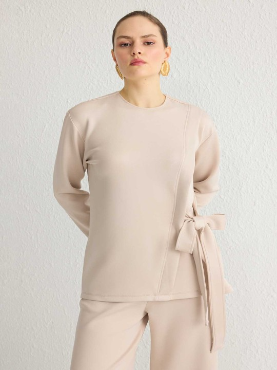 Round Neck Sweatshirt And Trouser Co-Ord Set