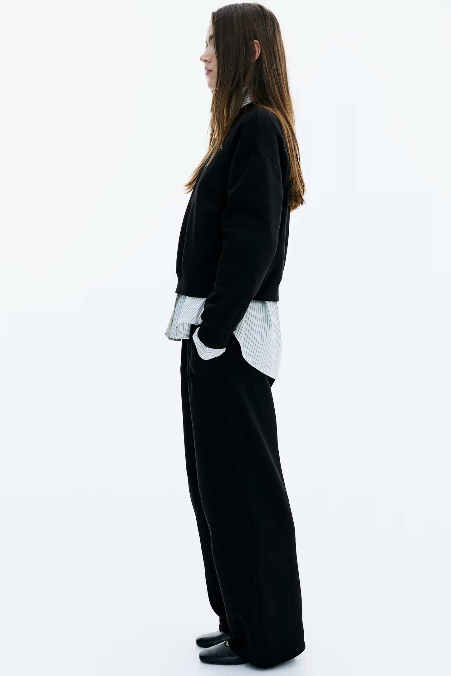 Two Pieces Black Sweatshirt Set