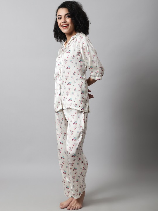 Printed Satin Night Suit