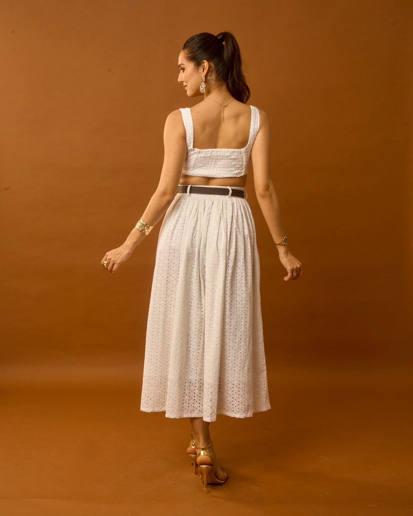 Moon Crop Top And Skirt Co-Ord Set