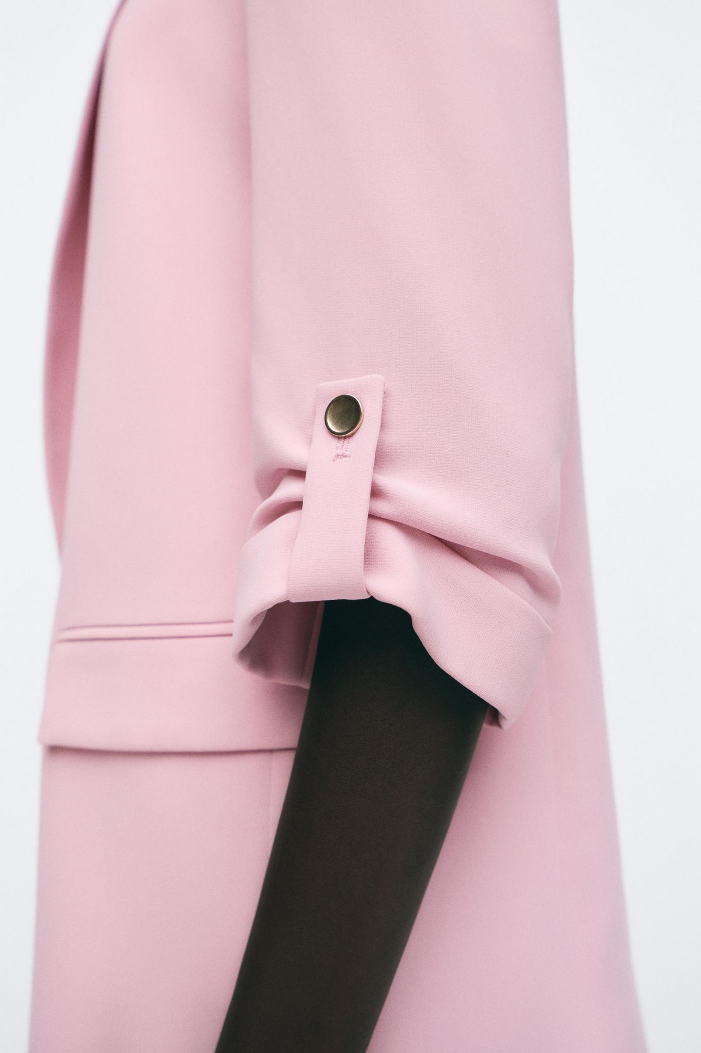 Pink Rolled-Up Sleeves Blazer