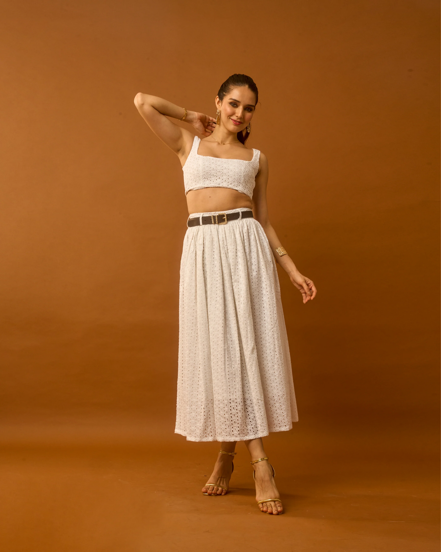 Moon Crop Top And Skirt Co-Ord Set