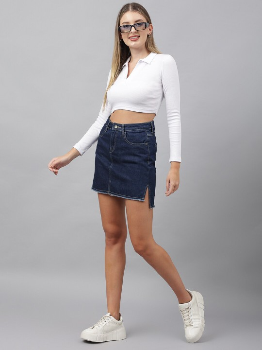 White Collared Crop Top