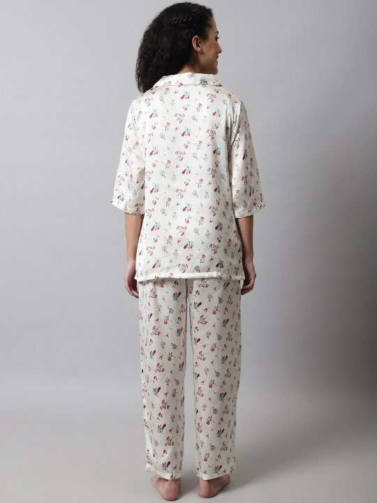 Printed Satin Night Suit