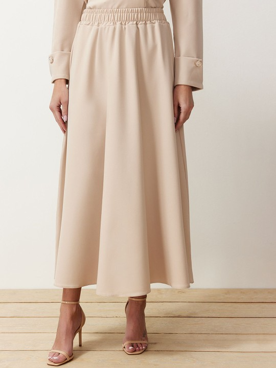 Double-Breasted Blazer & Midi Skirt Co-Ord Set
