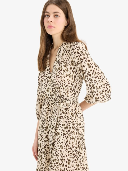 Leopard Print Flared Dress