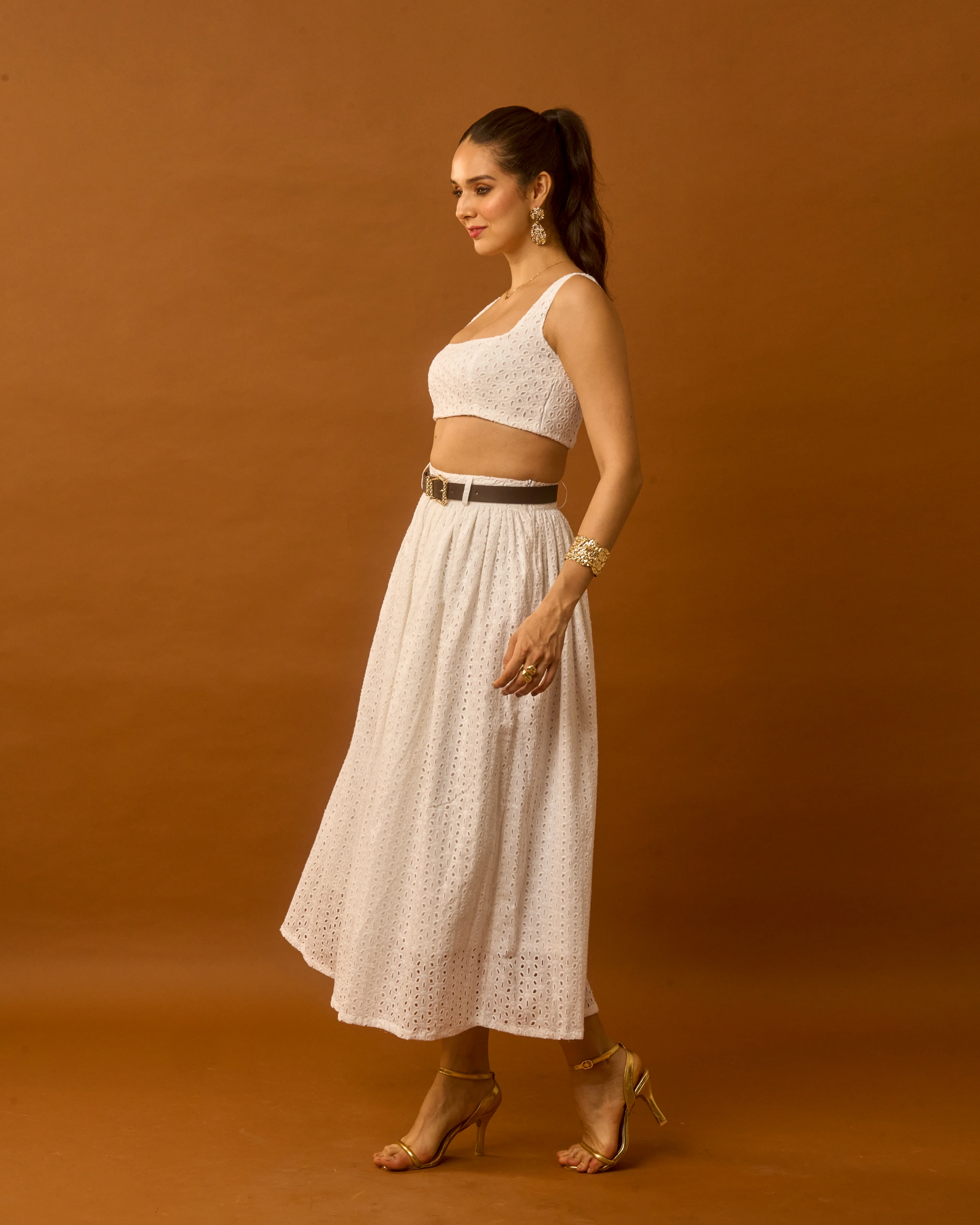Moon Crop Top And Skirt Co-Ord Set