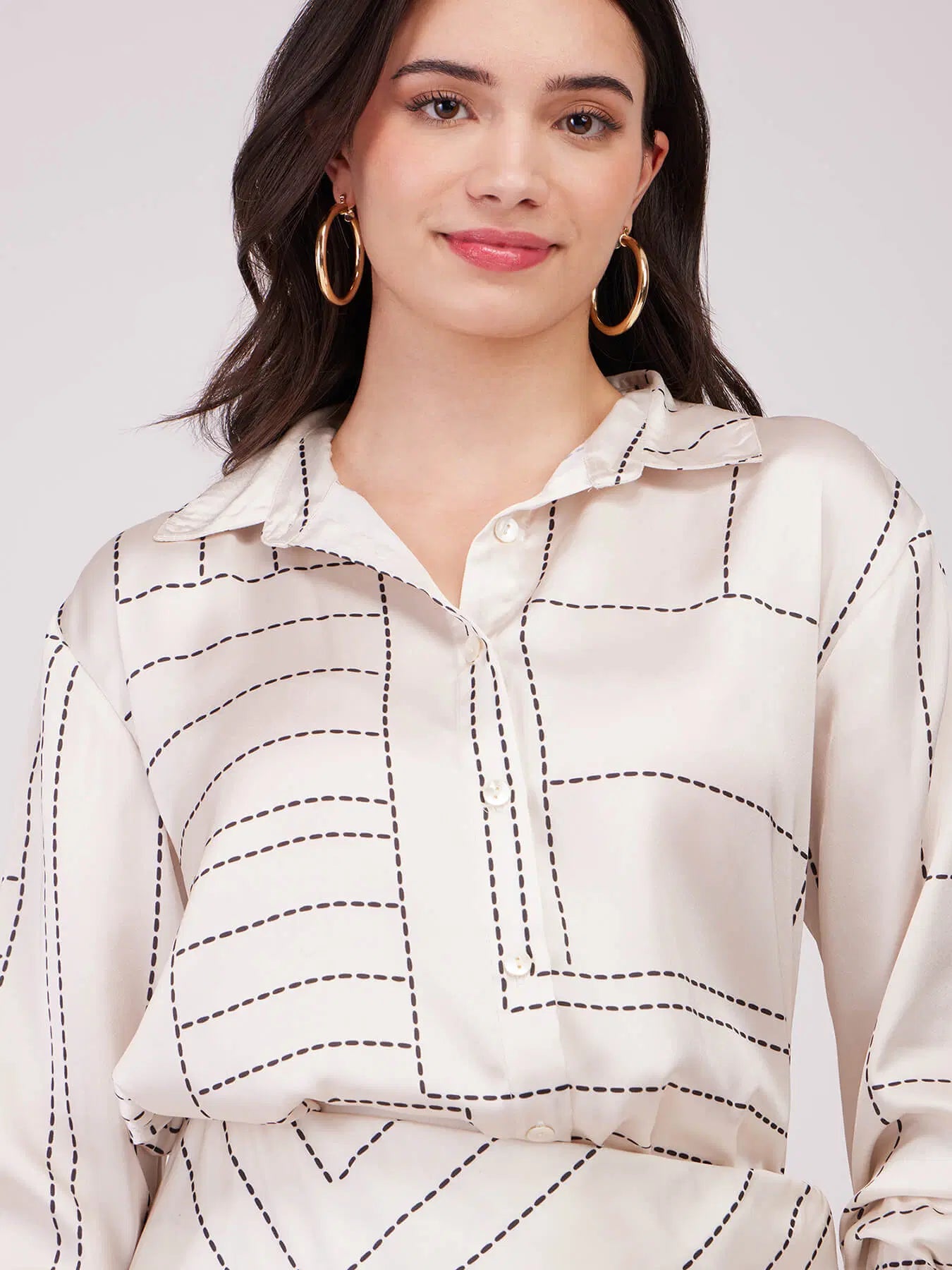 Satin Shirt And Skirt Co-Ord Set