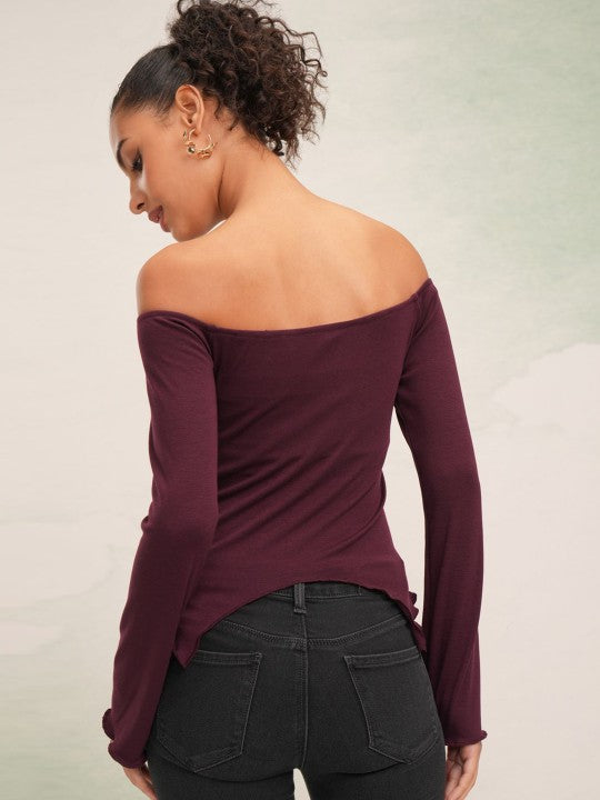 Off-Shoulder Twisted Bardot Top