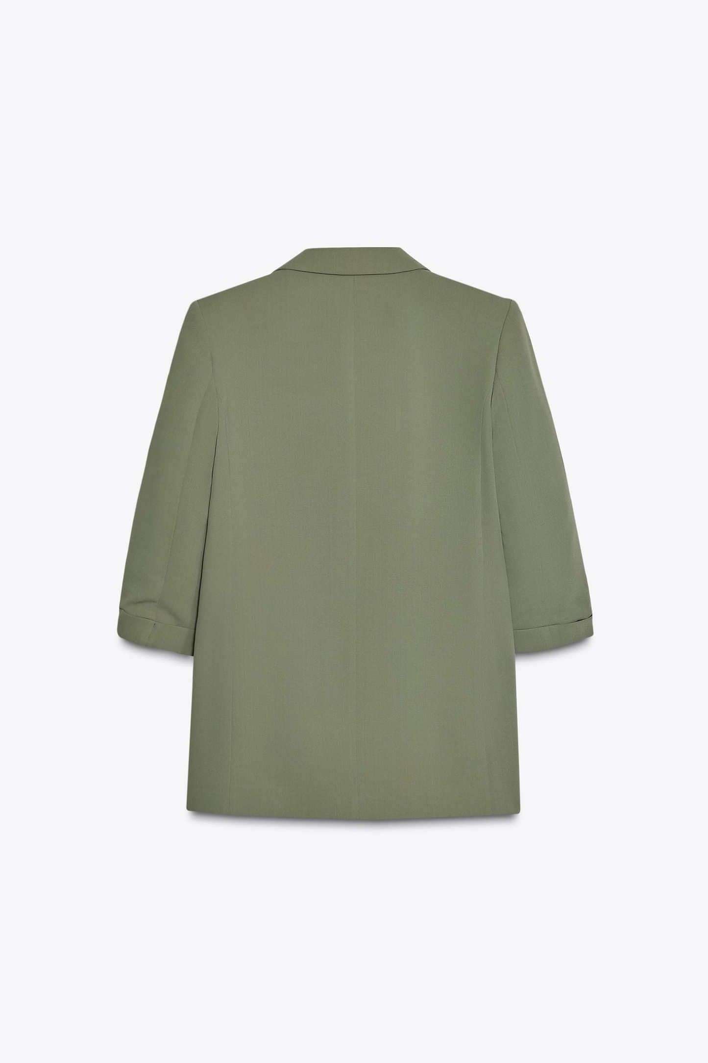 Khaki Rolled-Up Sleeves Blazer