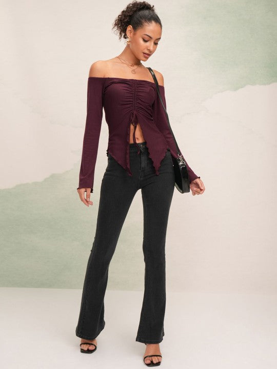 Off-Shoulder Twisted Bardot Top