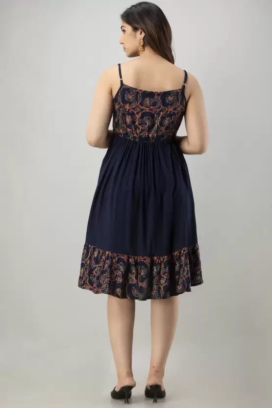 Quinn Floral Print Viscose A-line Dress