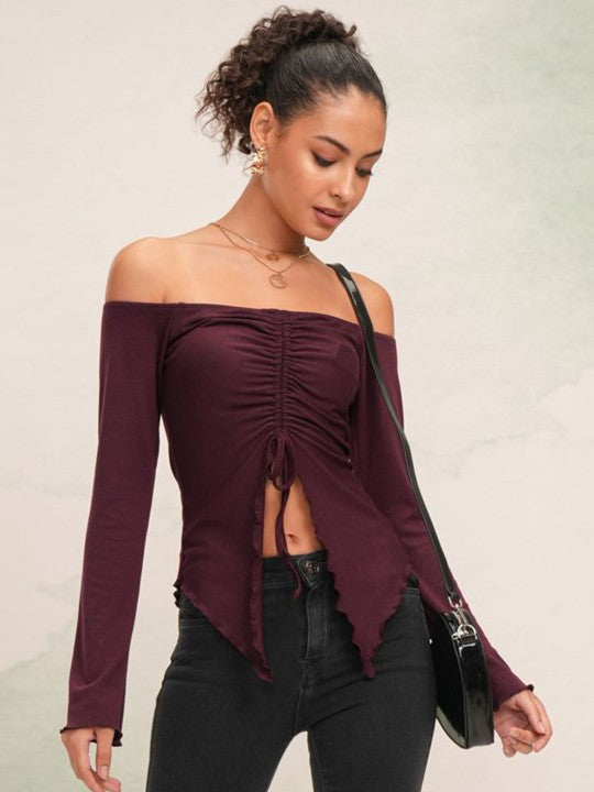 Off-Shoulder Twisted Bardot Top