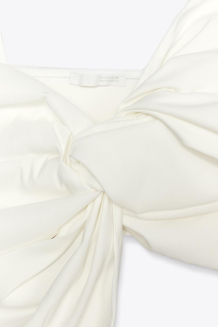 Kora Bow Crop Top In White