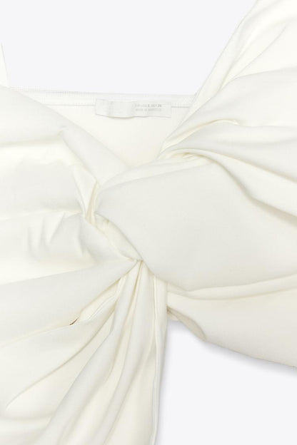 Kora Bow Crop Top In White