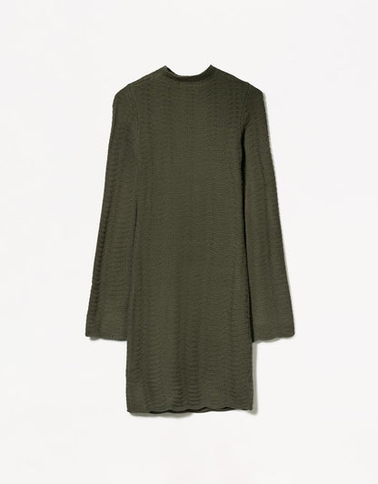 High Neck Openwork Mini Dress