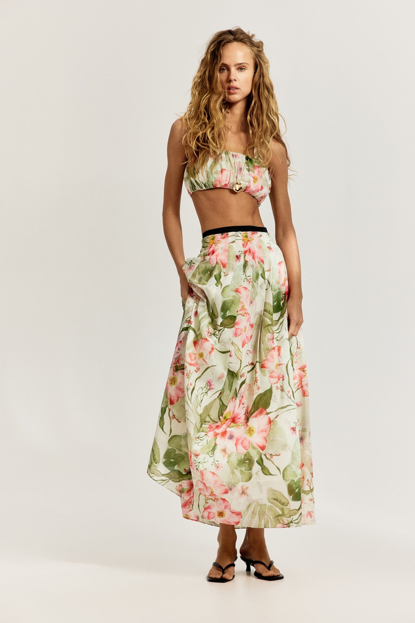 Floral Top And Skirt Set