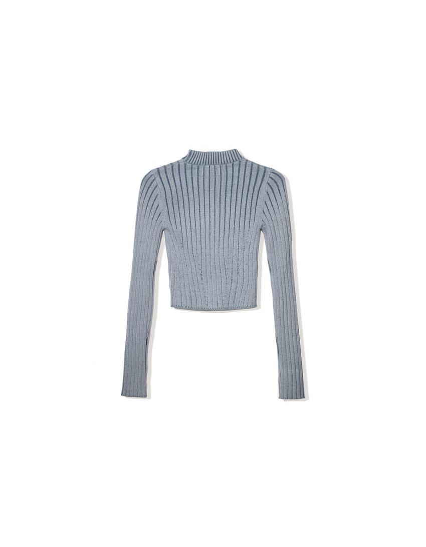 High Neck Ribbed Sweater