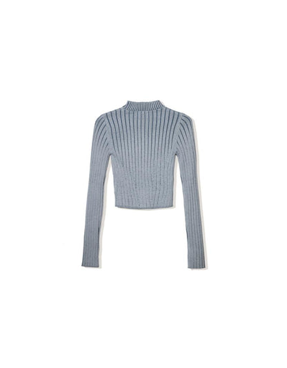 High Neck Ribbed Sweater