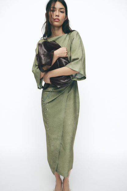 Round Neck, Wide Sleeves Party Dress