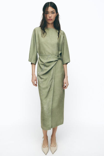 Round Neck, Wide Sleeves Party Dress