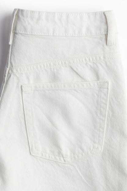 Ultra High Denim Shorts In White
