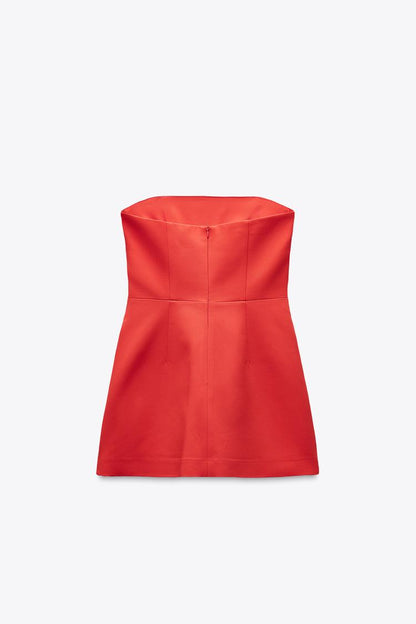 Strapless Dress With Lapels