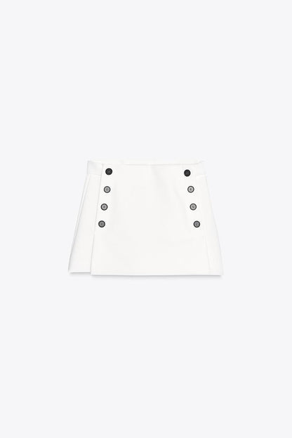 White Buttoned Skorts