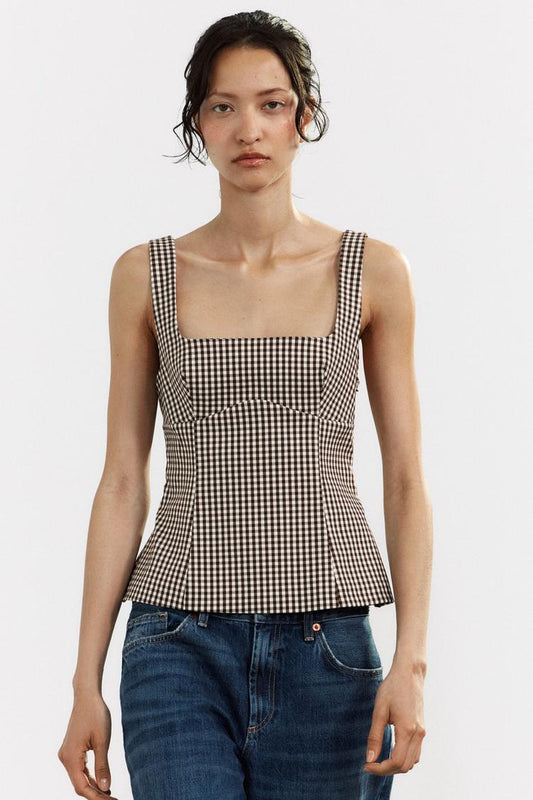 Priscilla Check Top