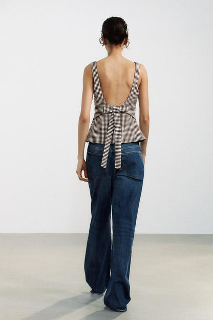 Priscilla Check Top