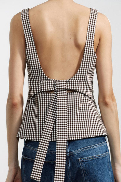 Priscilla Check Top