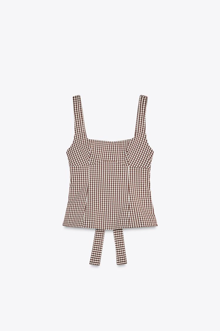 Priscilla Check Top
