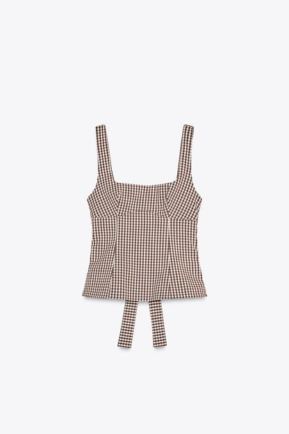 Priscilla Check Top