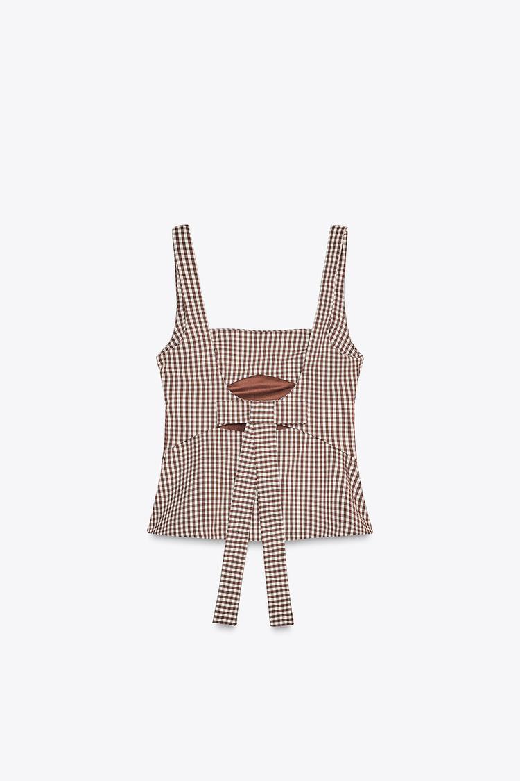 Priscilla Check Top