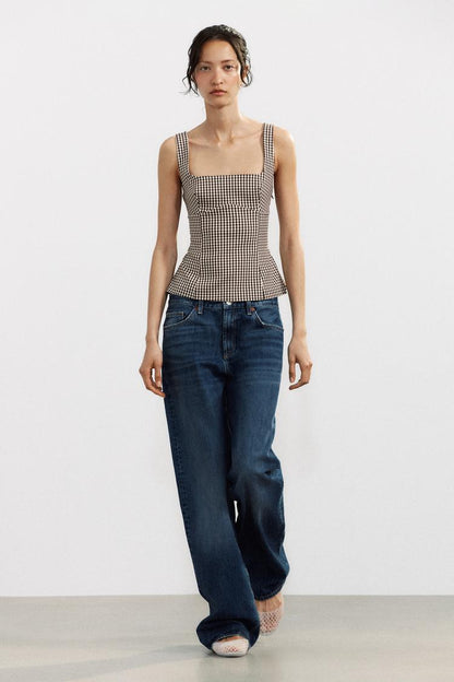 Priscilla Check Top