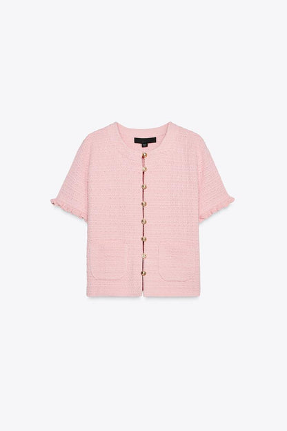 Ruffled Summer Top In Pink