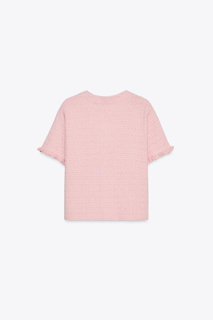 Ruffled Summer Top In Pink