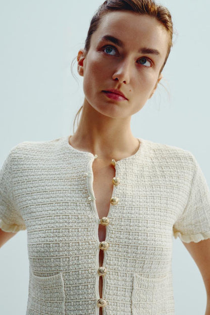 Ruffled Summer Top In Cream