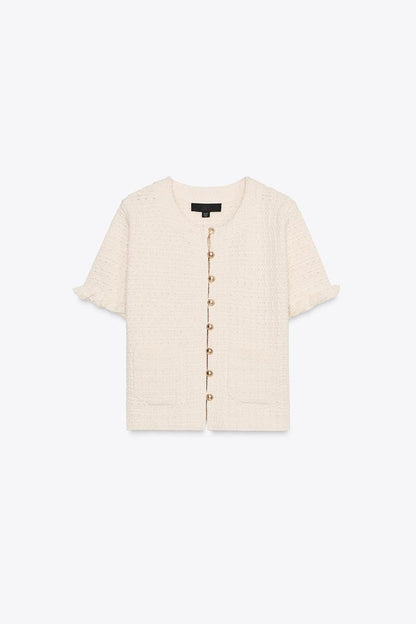 Ruffled Summer Top In Cream