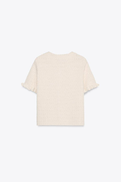 Ruffled Summer Top In Cream