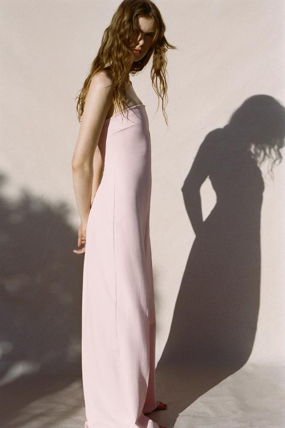 Pink Strapless Jumpsuit
