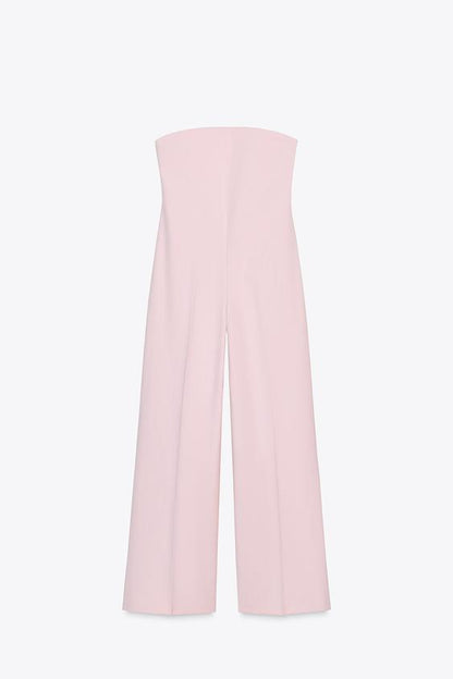 Pink Strapless Jumpsuit