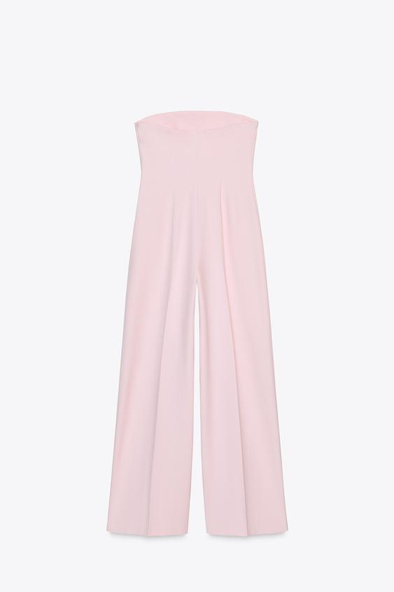 Pink Strapless Jumpsuit